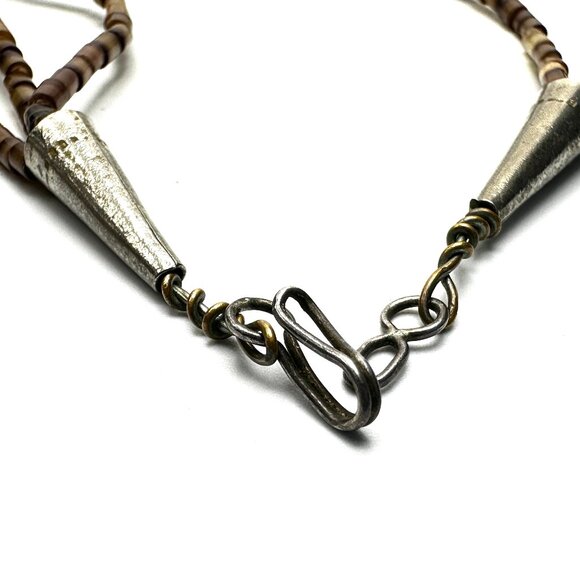 Zuni Three-Strand Bird Fetish Necklace — Shell/Abalone & Sterling Silver  — EUC - Picture 8 of 9